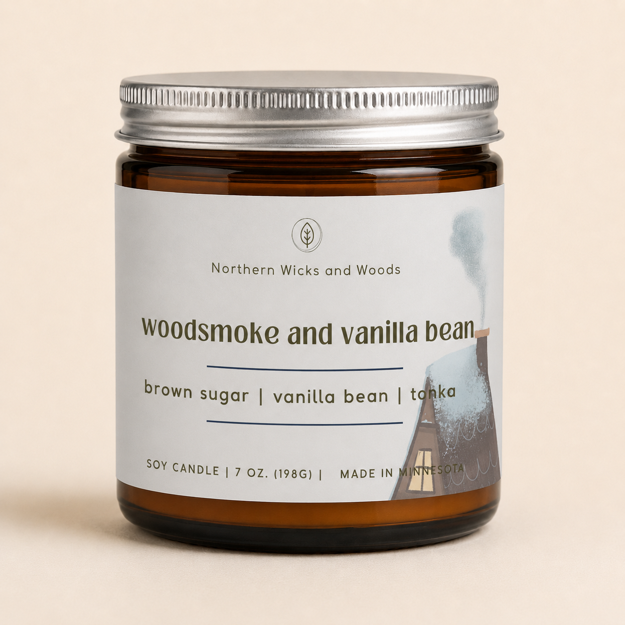 woodsmoke and vanilla bean candle: brown sugar, vanilla bean and tonka