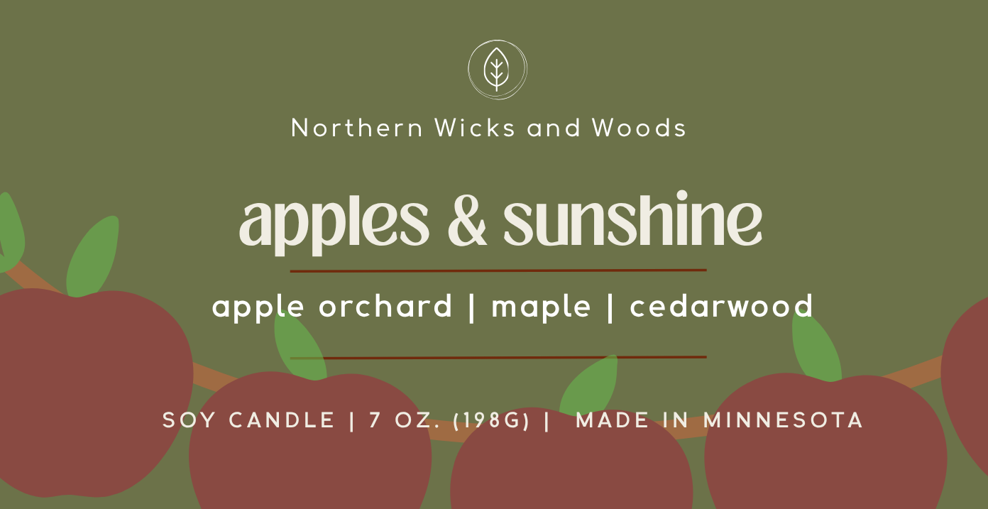 apples & sunshine candle: apple orchard, maple and cedar wood