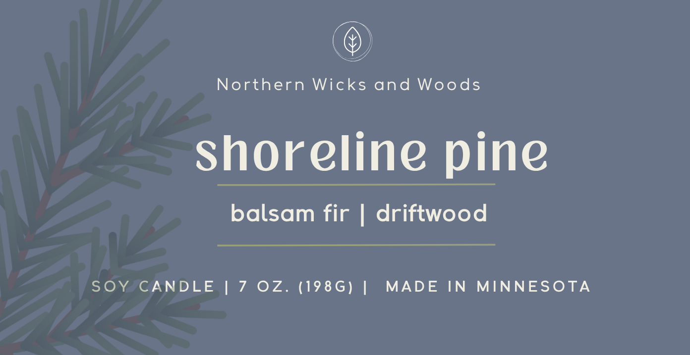 shoreline pine candle : balsam fir and driftwood