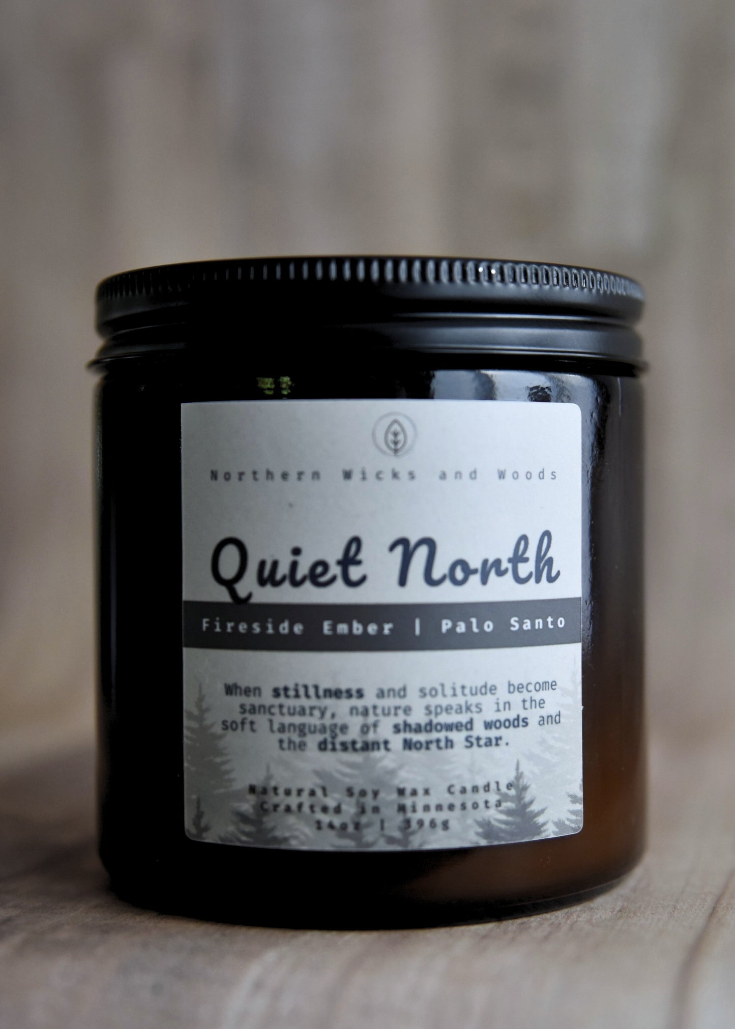 Quiet North: Fireside Ember and Palo Santo Candle