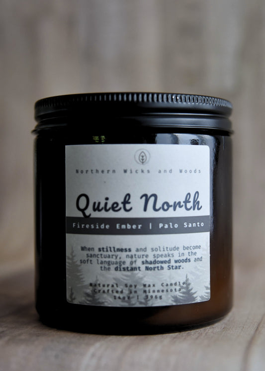 Quiet North: Fireside Ember and Palo Santo Candle