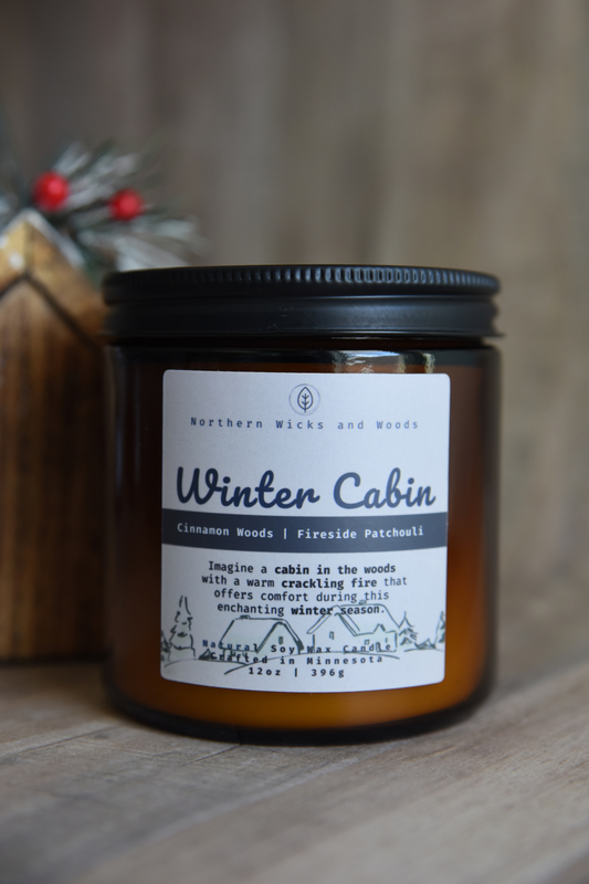 Winter Cabin : Cinnamon and Fireside Patchouli Candle