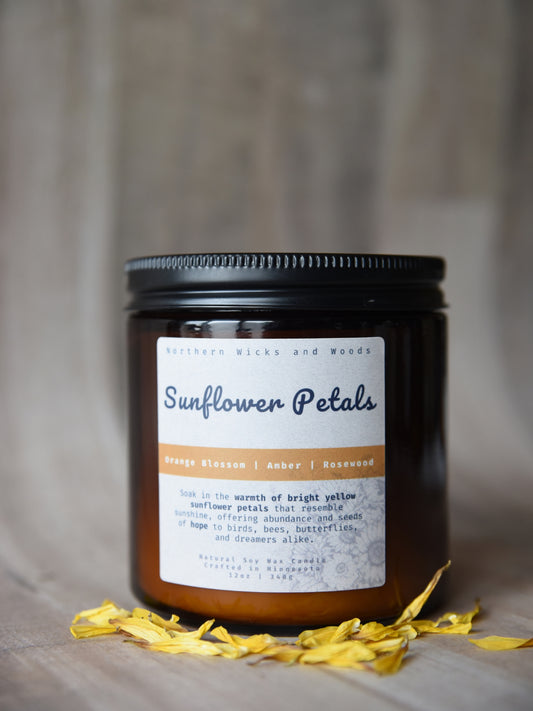 Sunflower Petals : Orange Blossom, Amber and Rosewood Candle