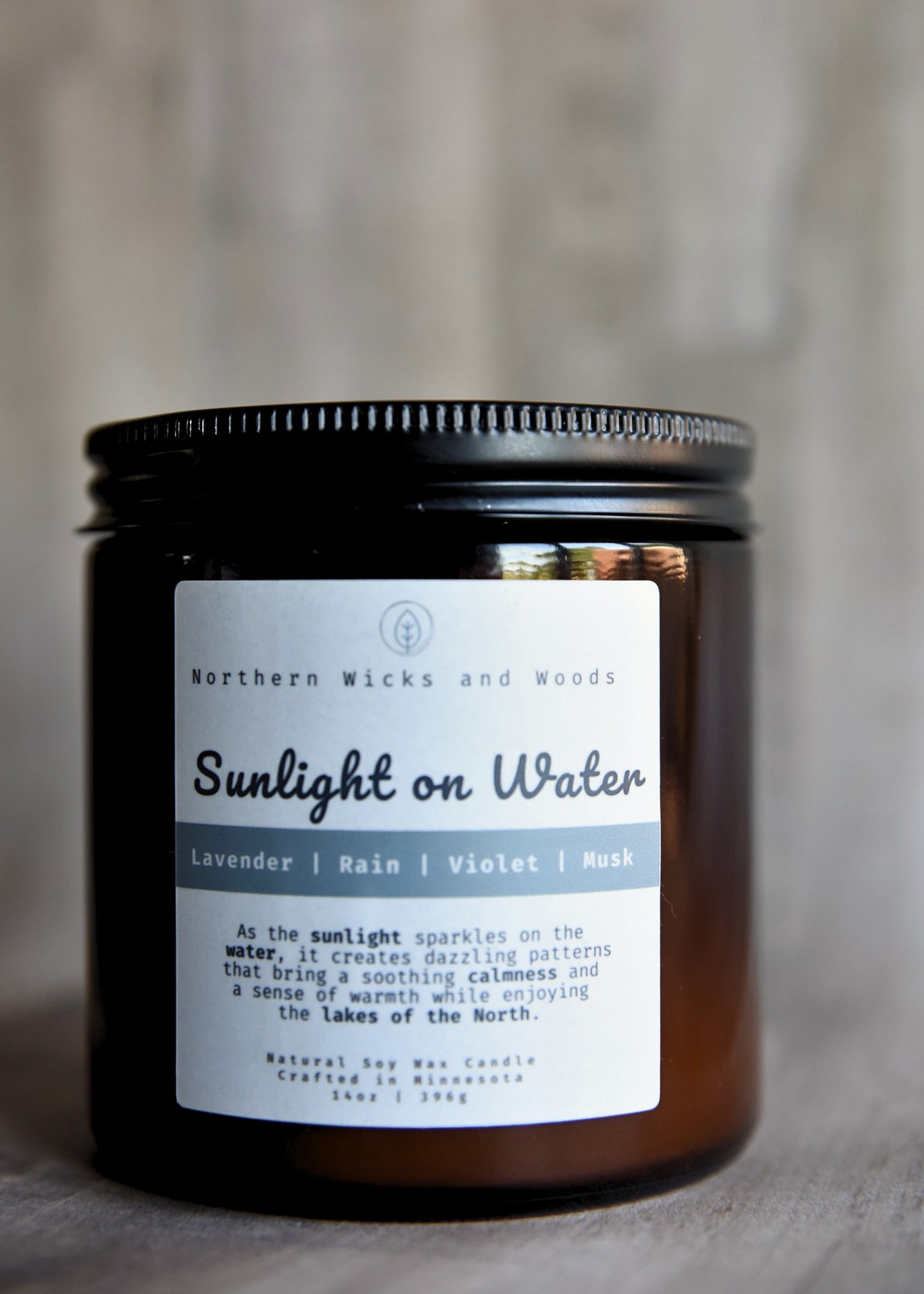 Sunlight on Water : Lavender, Rain, Violet and Musk Candle