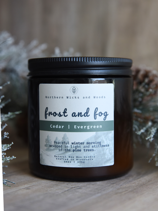 Frost and Fog Candle: Cedar and Evergreen