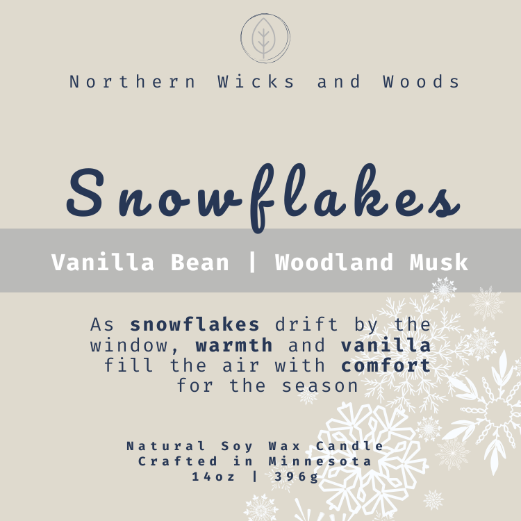 Snowflakes Candle: Vanilla Bean and Woodland Musk