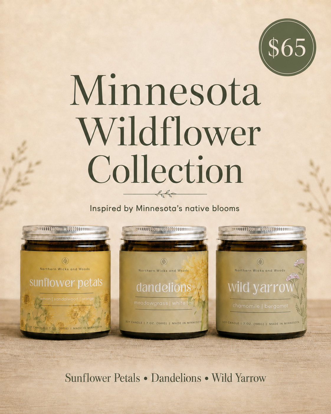 Minnesota Wildflower Trio