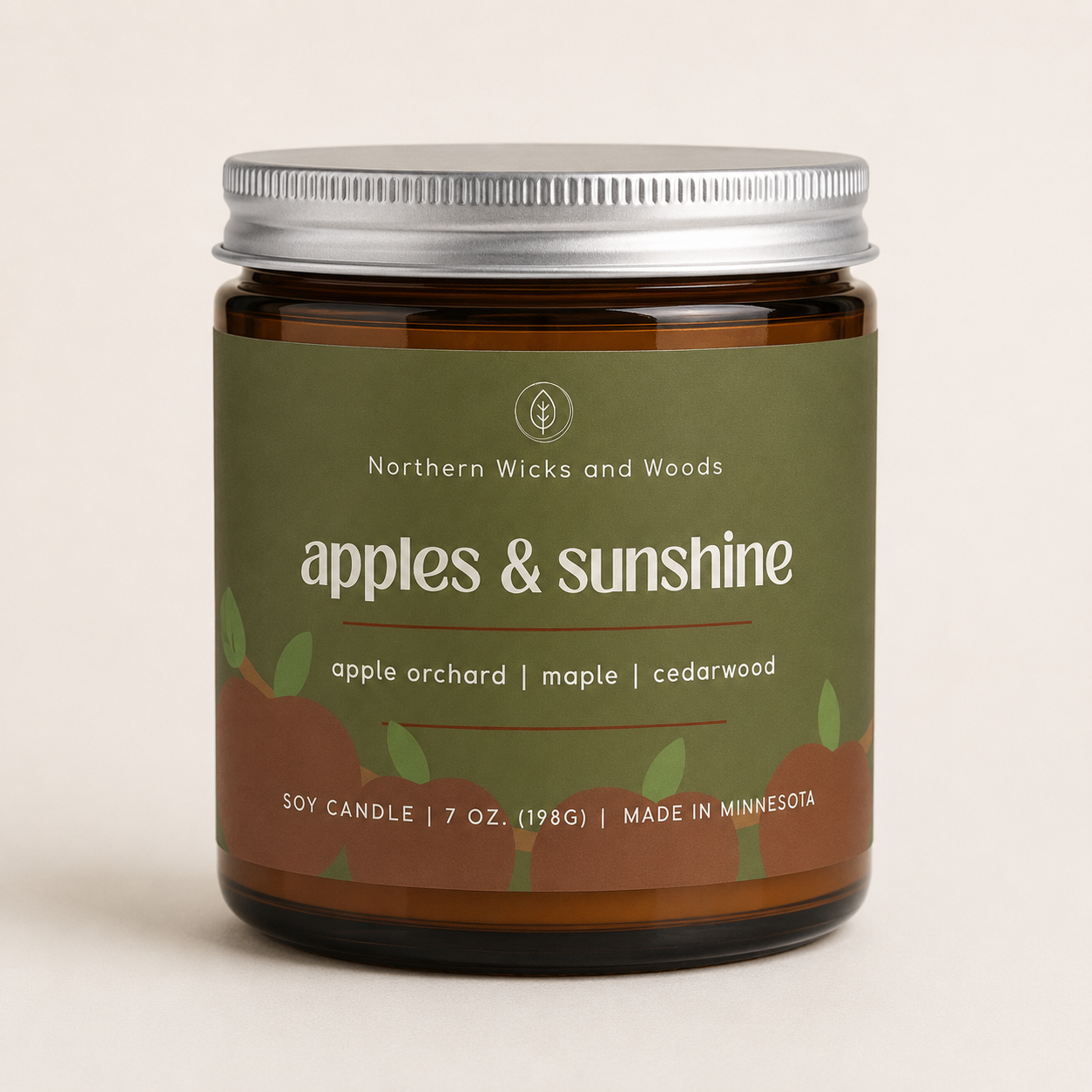 apples & sunshine candle: apple orchard, maple and cedar wood