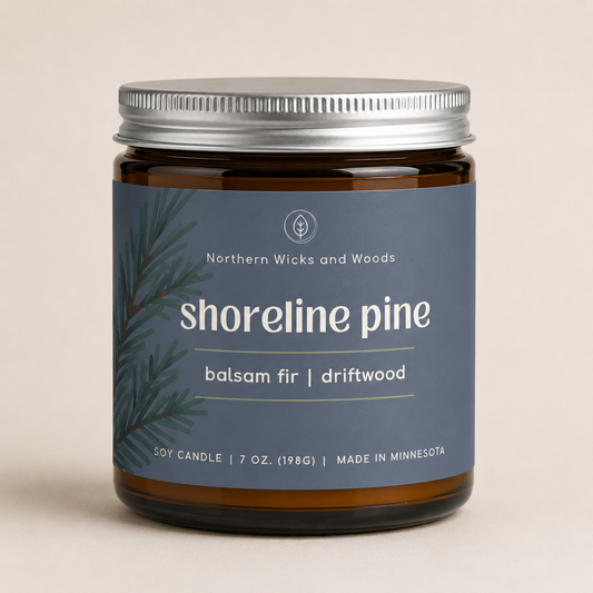 shoreline pine candle : balsam fir and driftwood