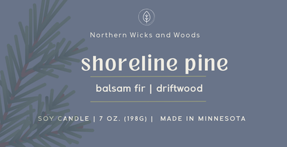 shoreline pine candle : balsam fir and driftwood