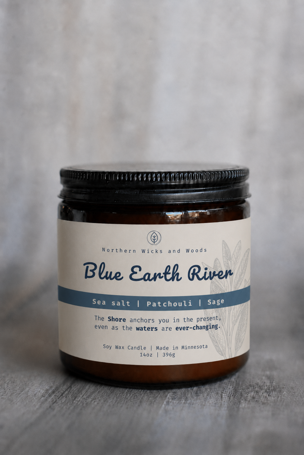 Blue Earth River : Driftwood, Patchouli and Sage Candle