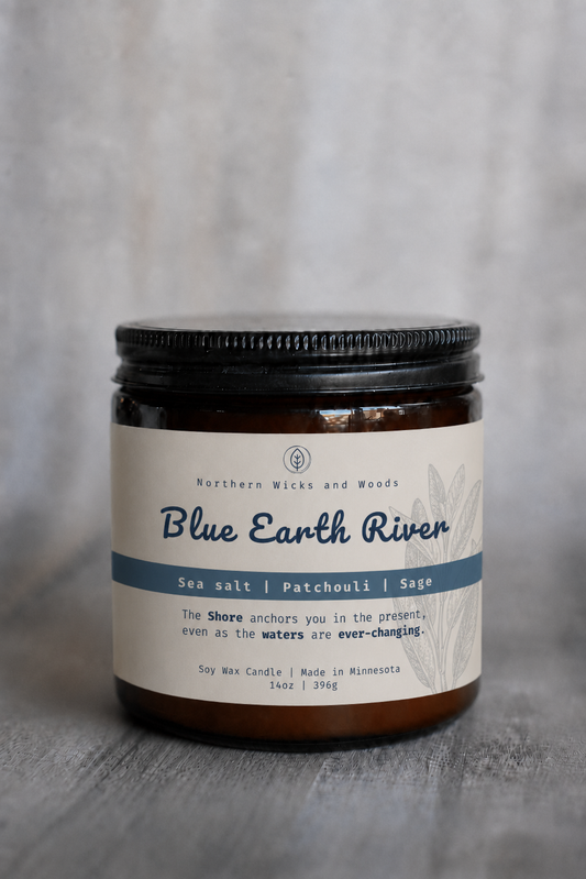 Blue Earth River : Driftwood, Patchouli and Sage Candle